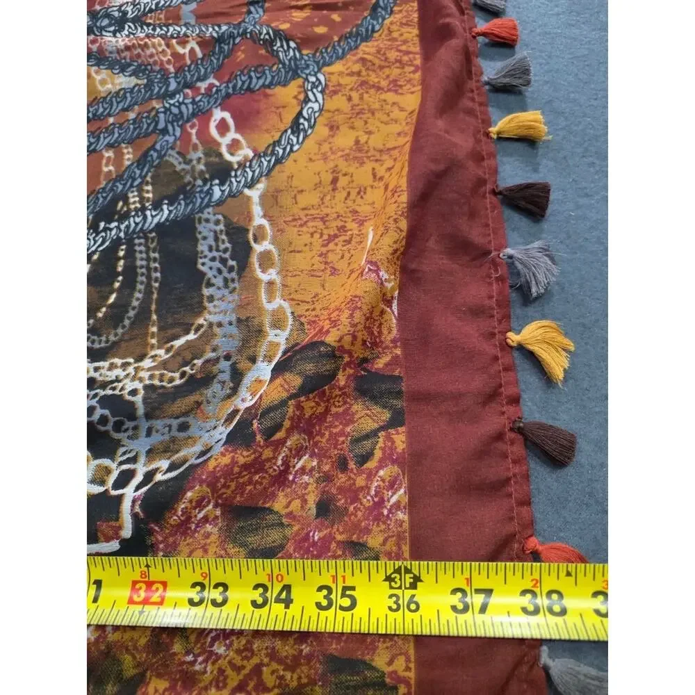 Collection 18 Colorful Floral Print Scarf luxury Designer Flowy A009610